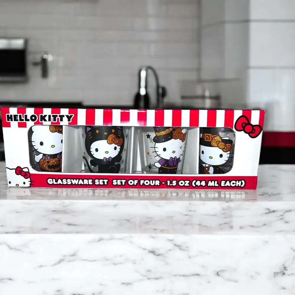 Hello Kitty Halloween Glassware Set of 4 Shot Glass New